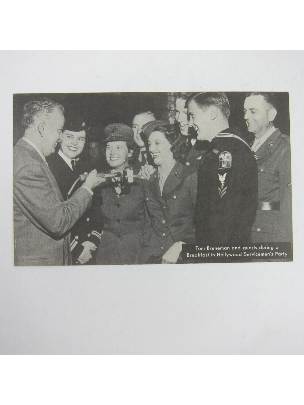 Postcard Tom Breneman Breakfast in Hollywood Servicemen's Party Vintage 1945